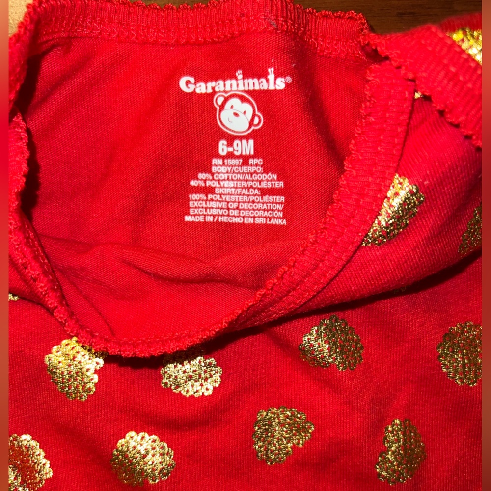 Garanimals baby girl onesie one piece tutu red hearts 6 9 months LN holiday - Picture 4 of 6